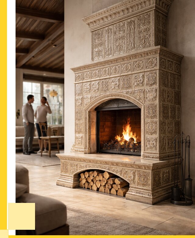 Купить изразцовый камин в Нижнеудинске от 254275 р. | ЭриданНжк