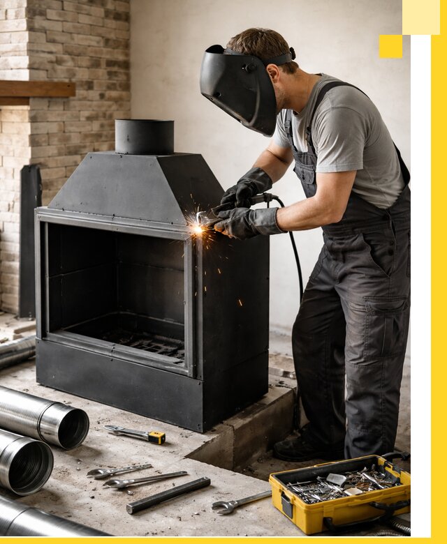 Продажа и установка металлических каминов в Нижнеудинске под ключ