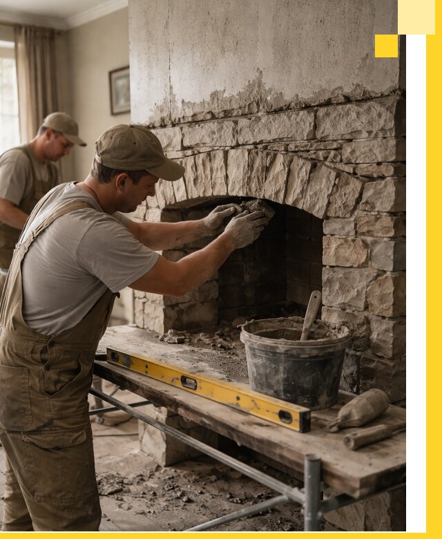 Изготовление каминов под ключ в Нижнеудинске, монтаж и отделка