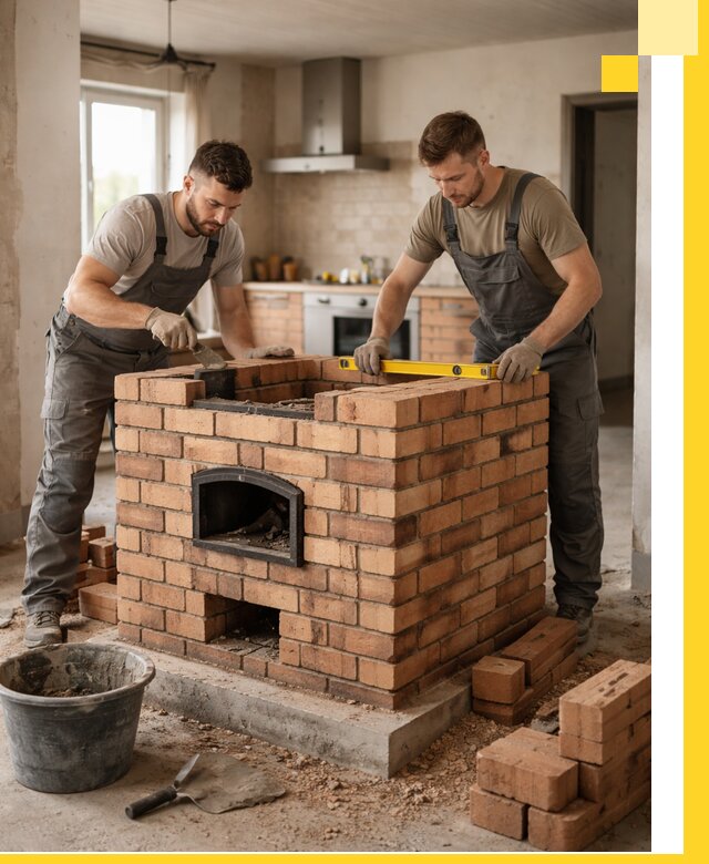 Установка и монтаж печей в частном доме в Нижнеудинске под ключ