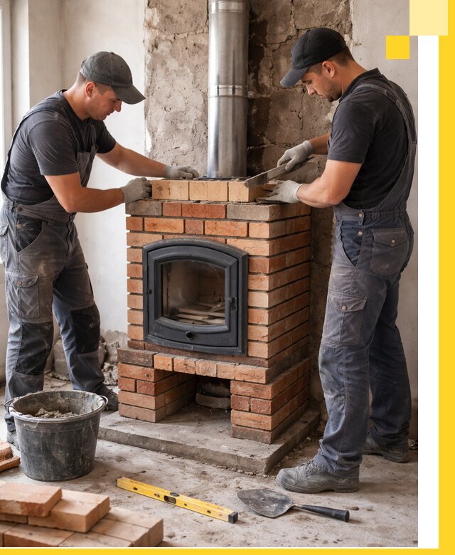 Монтаж печи камина под ключ в Нижнеудинске с гарантией и пусконаладкой