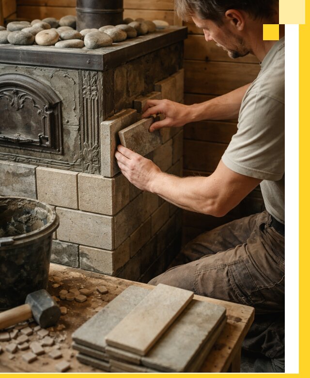 Облицовка банных печей в Нижнеудинске профессиональная отделка