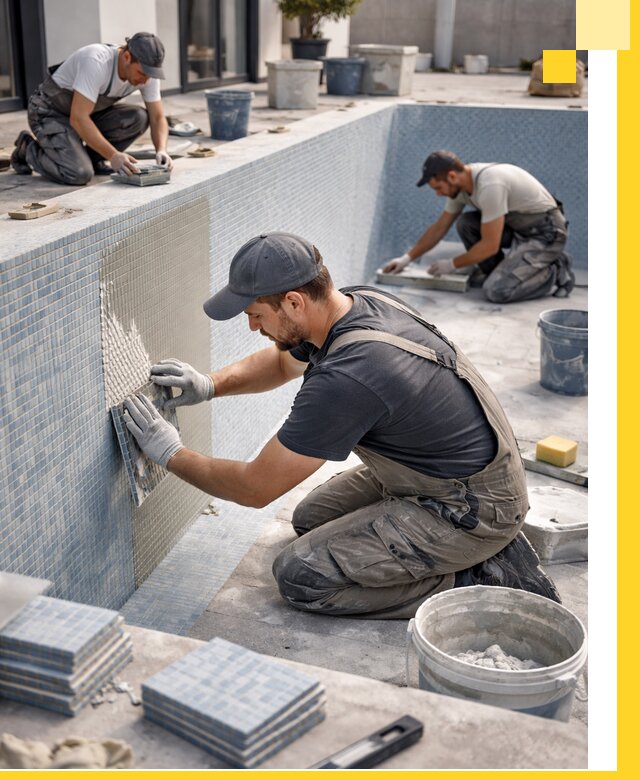 Облицовка бассейнов в Нижнеудинске плитка мозаика гидроизоляция