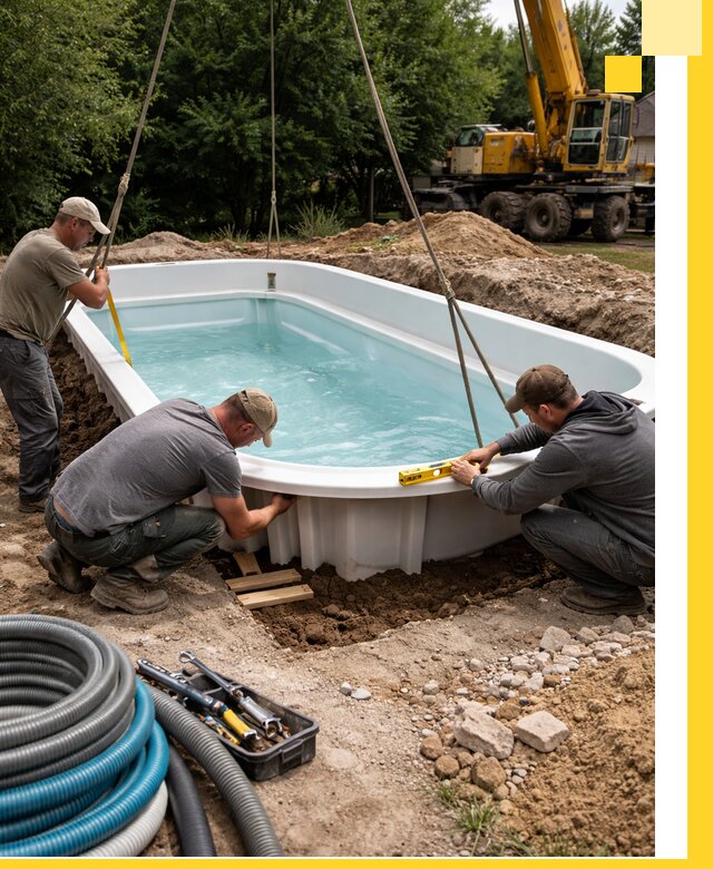 Установка и монтаж композитных бассейнов под ключ в Нижнеудинске