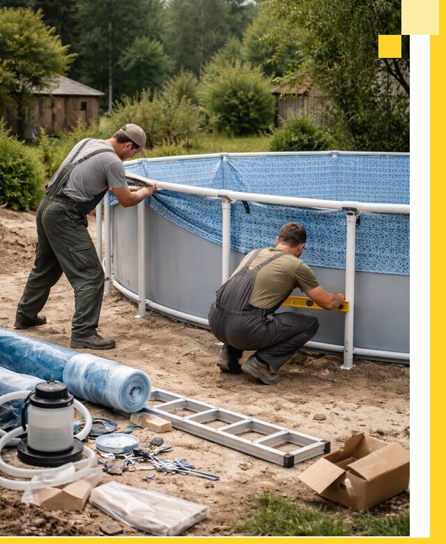 Установка и монтаж каркасных бассейнов в Нижнеудинске под ключ