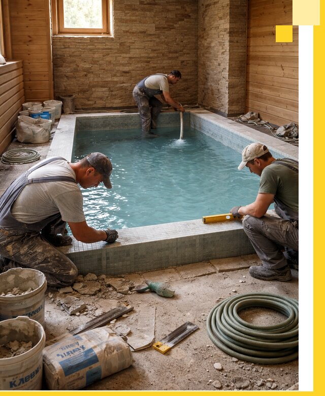 Проектирование и строительство бассейнов для бани в Нижнеудинске