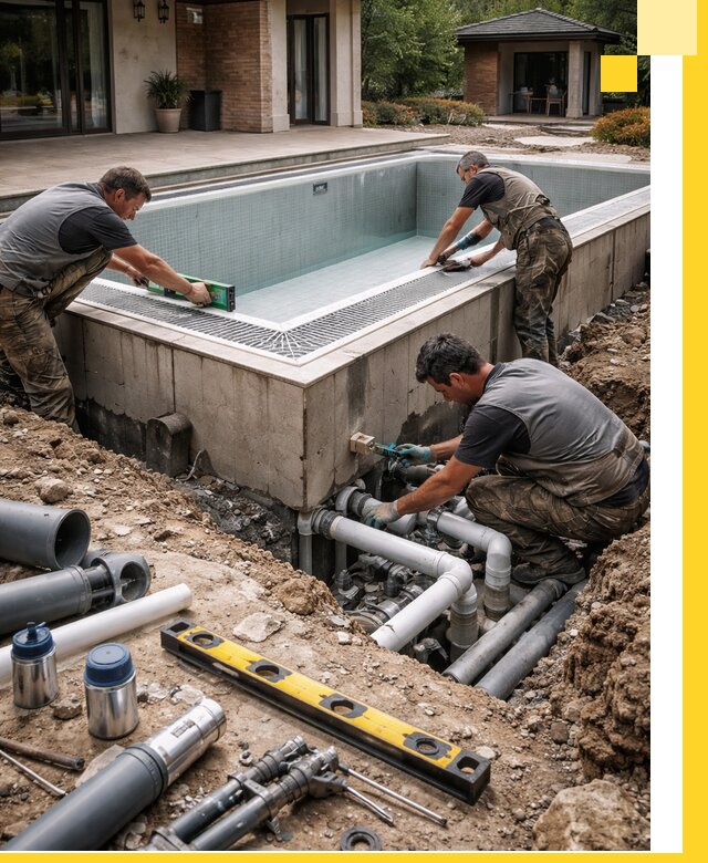 Строительство переливных бассейнов в Нижнеудинске под ключ