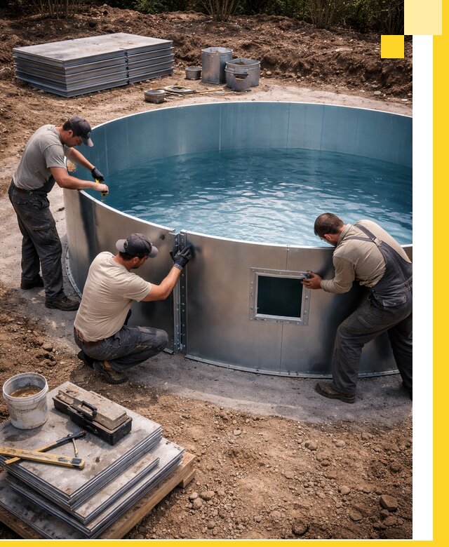 Круглые бассейны под ключ в Нижнеудинске проектирование и монтаж