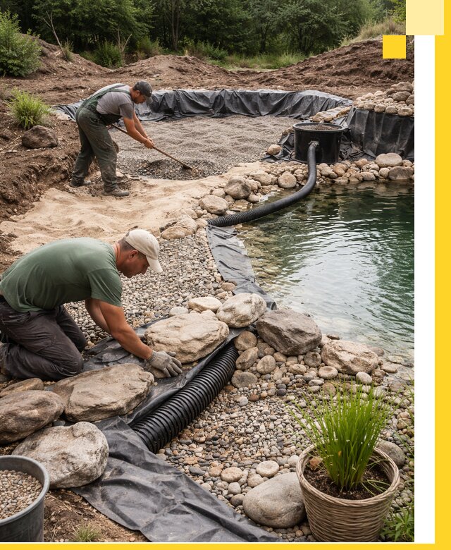 Строительство природных бассейнов и озер в Нижнеудинске под ключ