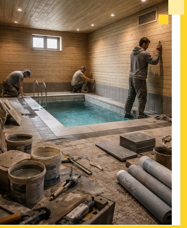 Строительство бани с бассейном и сауной под ключ в Нижнеудинске