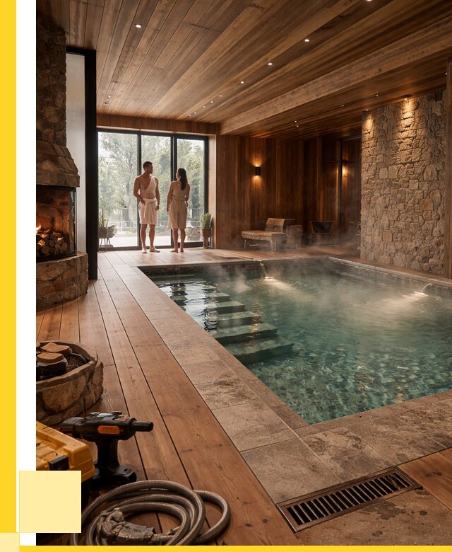 Проекты бань с бассейном под ключ в Нижнеудинске от 76283 р., ЭриданНжк