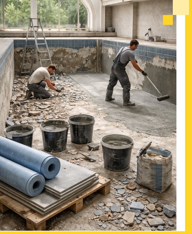 Реконструкция бассейнов в Нижнеудинске: ремонт, гидроизоляция