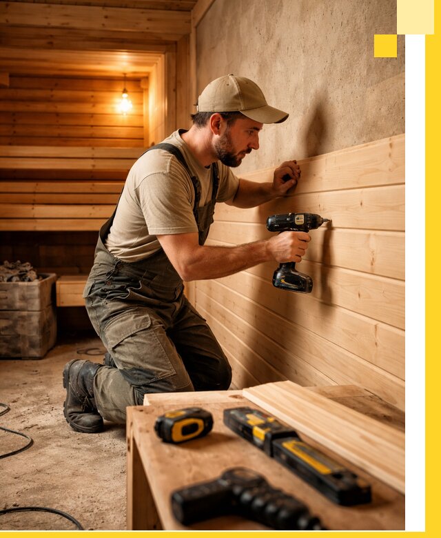 Профессиональная внутренняя отделка бани в Нижнеудинске под ключ