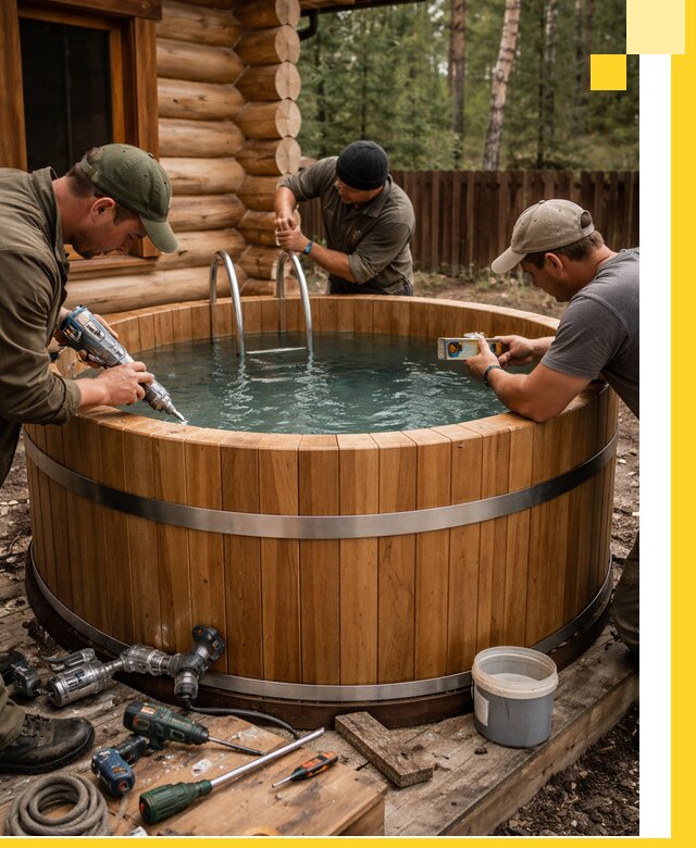 Строительство бань с купелью под ключ и отделкой в Нижнеудинске