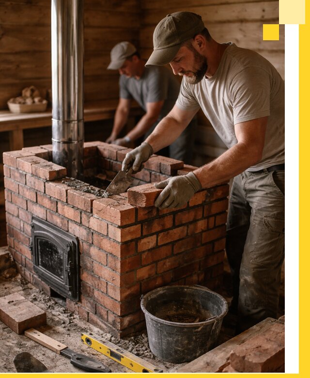 Кирпичные печи для бани под ключ в Нижнеудинске, проект и монтаж