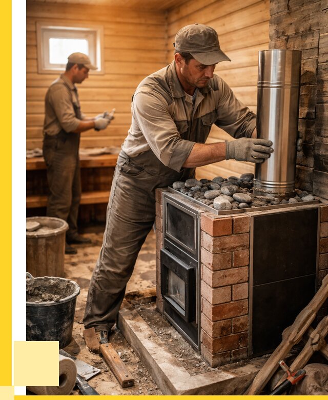 Монтаж печи в бане под ключ в Нижнеудинске от 20342 р. | ЭриданНжк