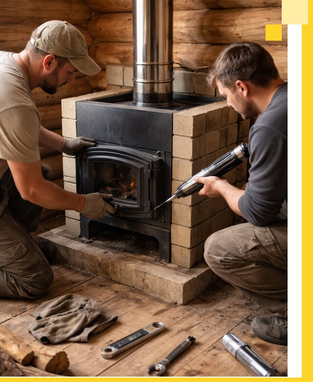 Монтаж и установка печи в бане под ключ с гарантией в Нижнеудинске