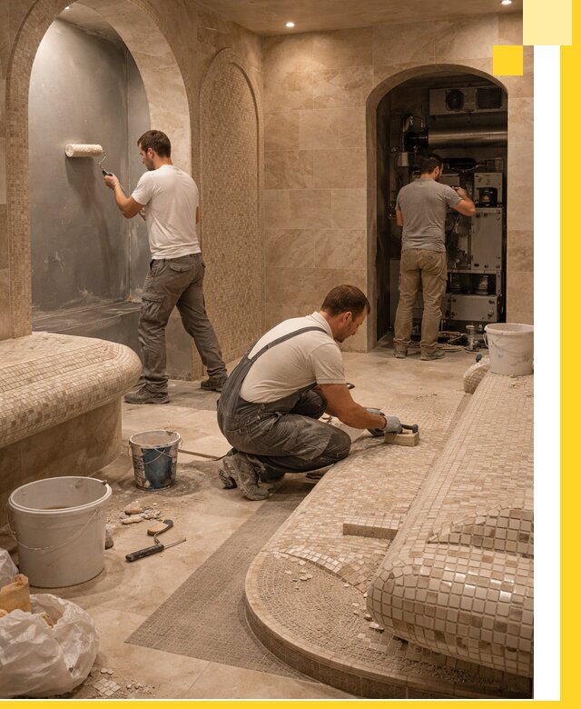 Строительство бани с хамамом и бассейном под ключ в Нижнеудинске