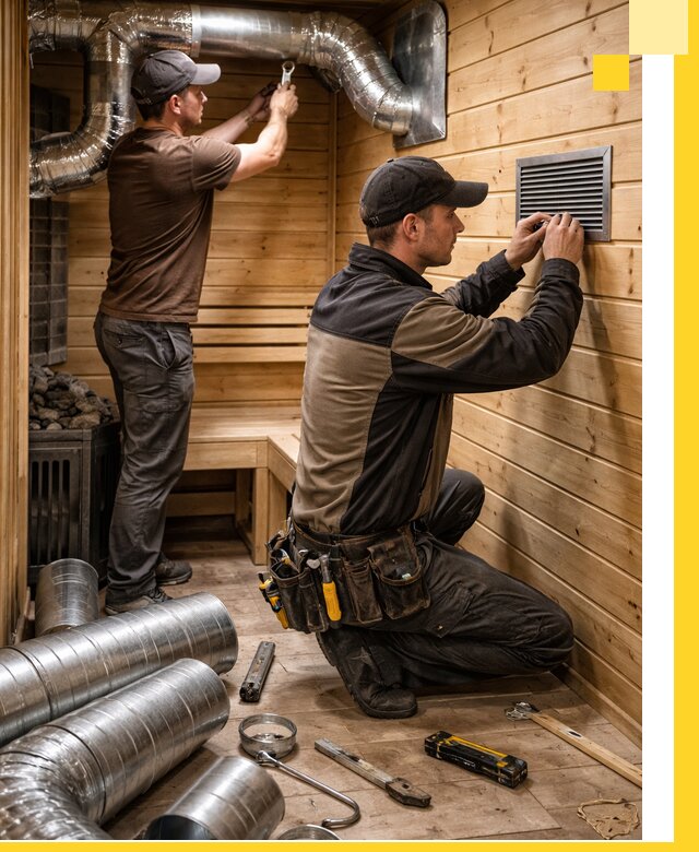 Проектирование и монтаж вентиляции бани в Нижнеудинске под ключ