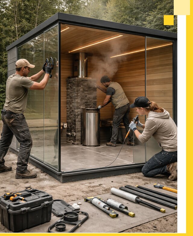 Проектирование и строительство стеклянных бань в Нижнеудинске