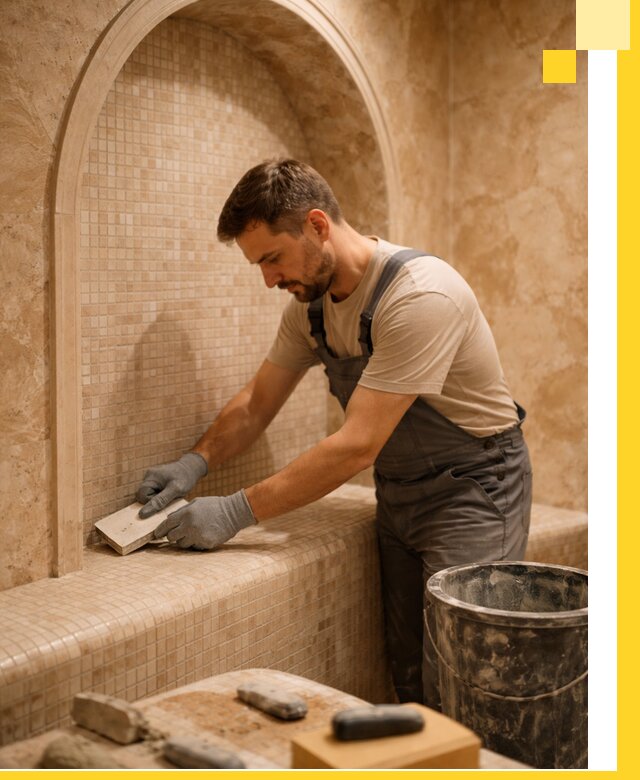 Профессиональная отделка хамамов с мозаикой под ключ в Нижнеудинске