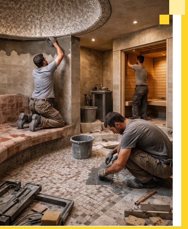 Проект и строительство хамама бани и сауны под ключ в Нижнеудинске