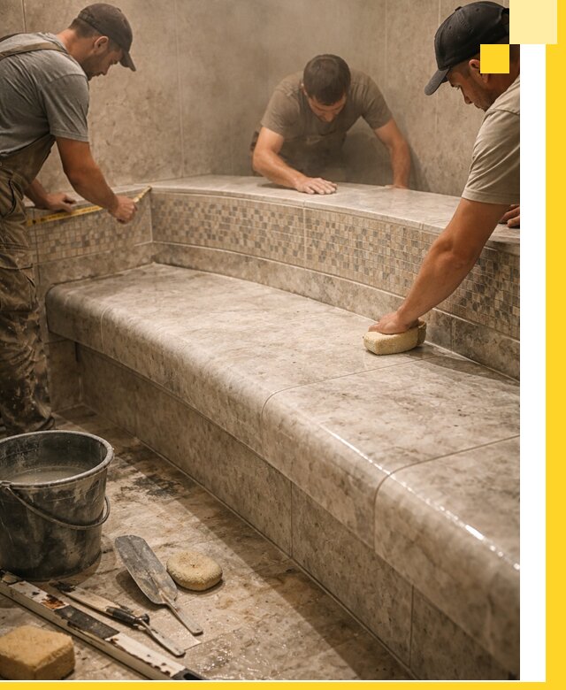 Изготовление и установка сидений для хамама в Нижнеудинске